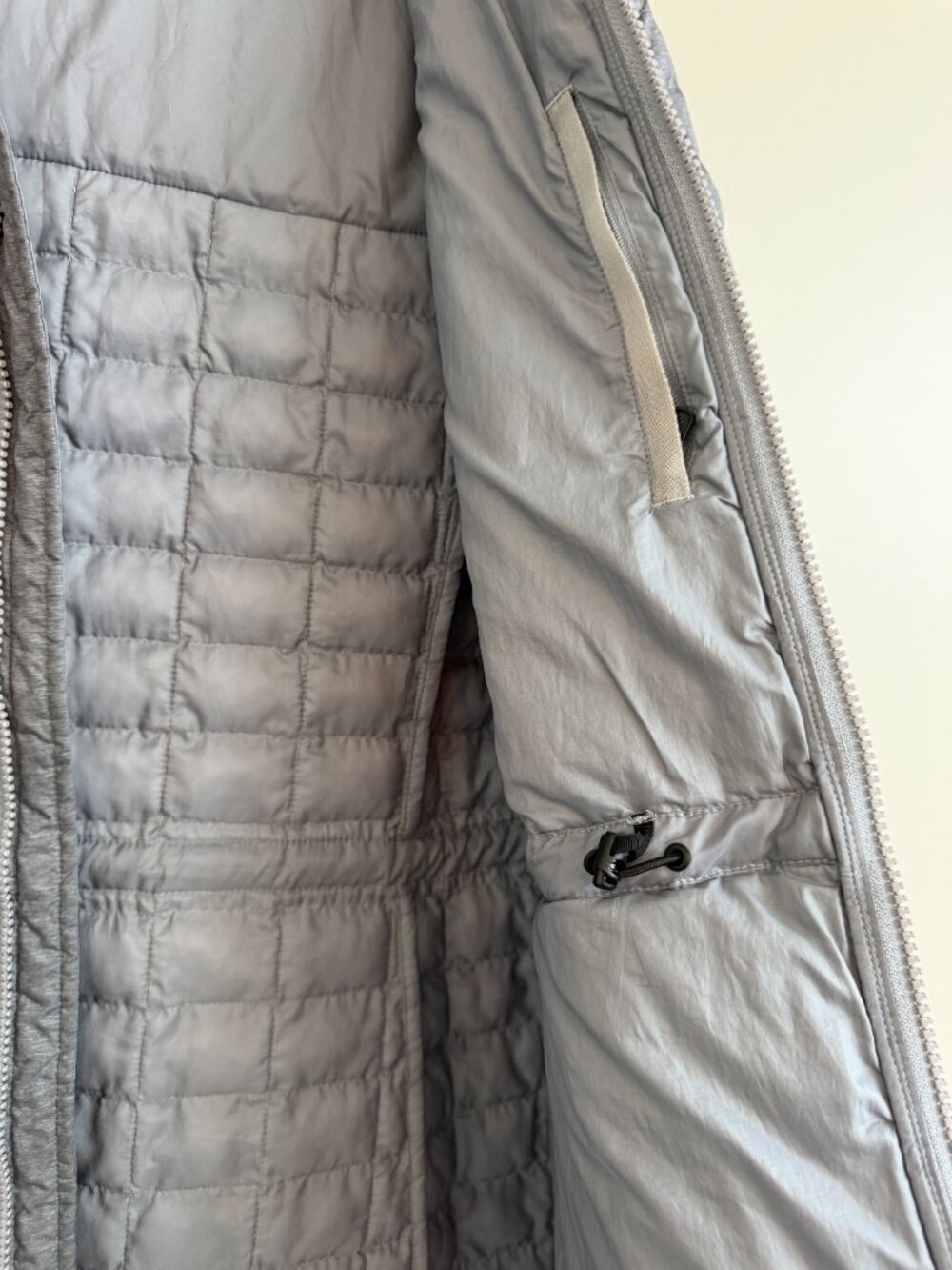 The North Face ThermoBall Eco Parka 2 Grey Heather Hooded Coat L - Picture 12 of 13